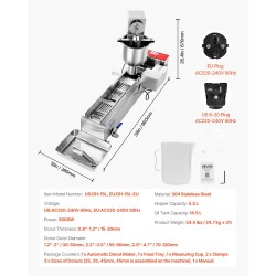 Automaattinen donitsikone ruostumatonta terästä 90 donitsia tunnissa 3 muottia kahviloihin