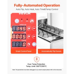 Automaattinen donitsikone 304-ruostumaton teräs 360 donitsia tunnissa 6 riviä