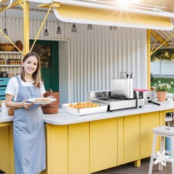 Automaattinen donitsikone 304-ruostumaton teräs 360 donitsia tunnissa 6 riviä