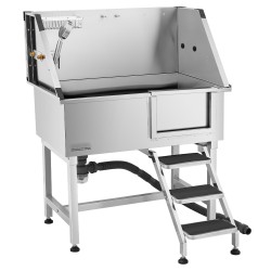 Pesuallas ruostumatonta terästä lemmikeille 96 5 cm kantavuus 100 kg oikeanpuoleisella ovella