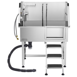 Pesuallas ruostumatonta terästä lemmikeille 96,5 cm kantavuus 100 kg oikeanpuoleisella ovella