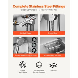 Lemmikkien pesuallas ruostumatonta terästä 96,5 cm pienille ja keskikokoisille koirille ja kissoille