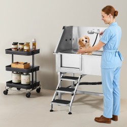 Lemmikkien pesuallas ruostumatonta terästä 96,5 cm pienille ja keskikokoisille koirille ja kissoille