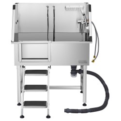 Lemmikkien pesuallas ruostumatonta terästä 96,5 cm pienille ja keskikokoisille koirille ja kissoille