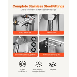 Lemmikkien pesuallas ruostumatonta terästä 87 senttimetriä suihkupäällä kuuma ja kylmävesihanalla teleskooppisilla portailla