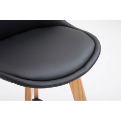 Moderni baarijakkara tammijalustalla ja pehmustetulla istuimella