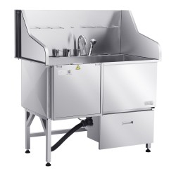 Koirien pesuallas 127 cm 304 ruostumaton teräs hoitola ja kotikäyttöön