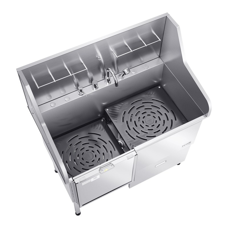 Koirien pesuallas 127 cm 304-ruostumaton teräs hoitola- ja kotikäyttöön