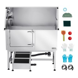 Koiranpesuallas ruostumatonta terästä 127 cm vasen ovi ramppi hana ja suihkupää