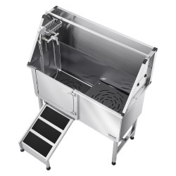 Koiranpesuallas ruostumatonta terästä 127 cm vasen ovi ramppi hana ja suihkupää