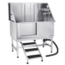 Koirien pesuallas ruostumaton teräs 150 kg kantavuus suihkulla vasemmalla ovella