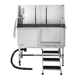 Koirien pesuallas ruostumaton teräs 150 kg kantavuus suihkulla vasemmalla ovella