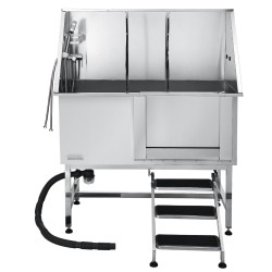 Koiranpesuallas ruostumatonta terästä 127 cm oikea ovi portaat vesisuodatinlevy säädettävät jalat