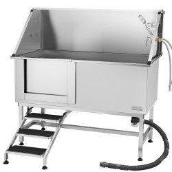 Koiran pesuasema ruostumattomasta teräksestä vasen ovi portaat säädettävät jalat 200 kg