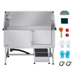 Koirien pesuallas 304-ruostumatonta terästä sopii kaikenkokoisille lemmikeille rampilla ja PE-vesisuodattimella