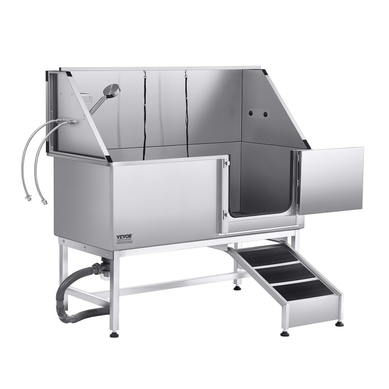 Koirien pesuallas 304-ruostumatonta terästä sopii kaikenkokoisille lemmikeille rampilla ja PE-vesisuodattimella