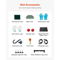 Sähkökäyttöinen koirien pesuasema ruostumattomasta teräksestä korkeudensäätöisellä oikeanpuoleisella ovella vesisuodattimella