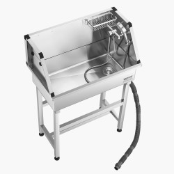 Lemmikkien korotettu pesuallas ruostumattomasta teräksestä 86 4 cm pienille koirille ja kissoille