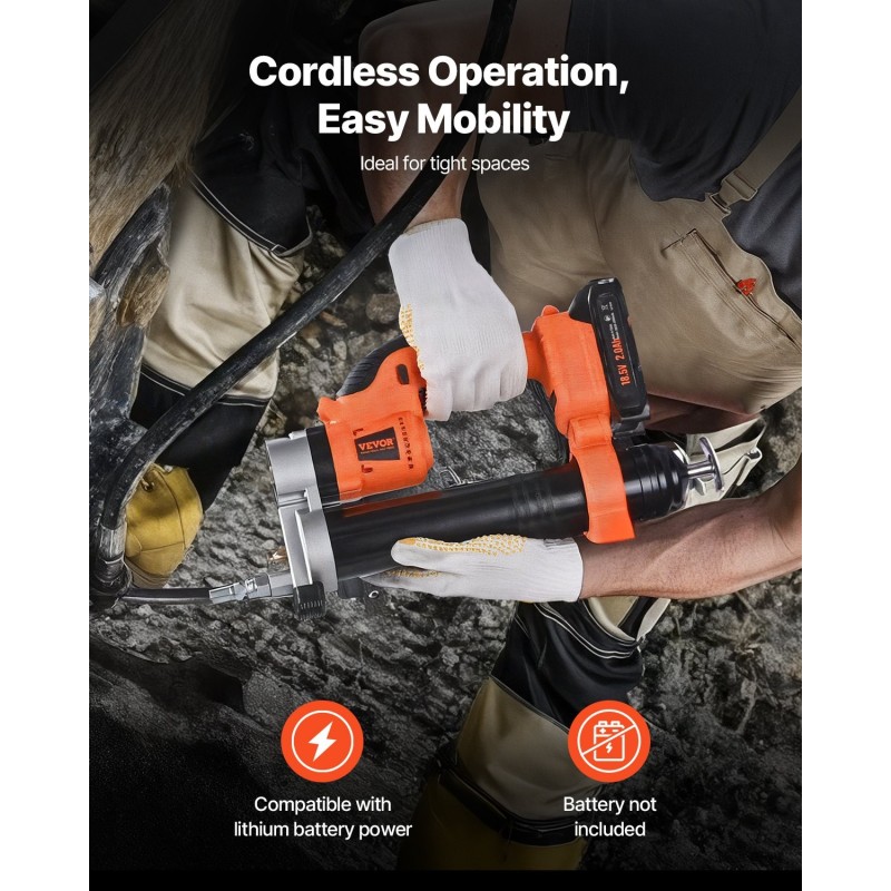 Akkukäyttöinen rasvaprässi 8000 PSI 18V-yhteensopiva ilman akkua 35,4-tuumainen letku 400 g