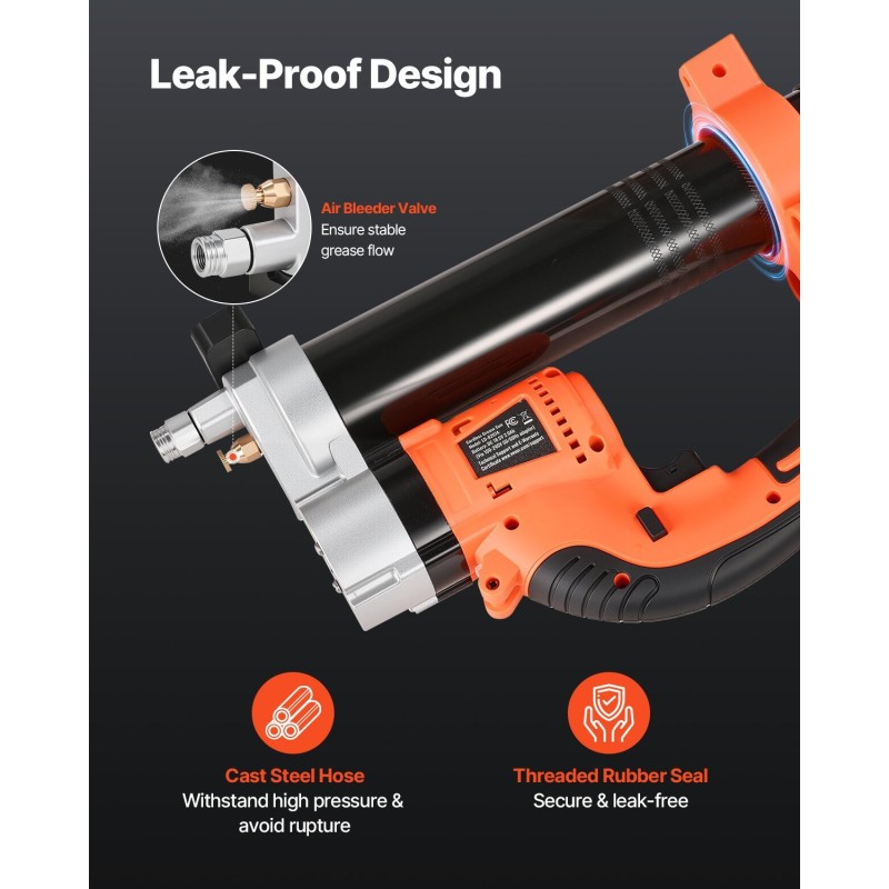 Akkukäyttöinen rasvaprässi 8000 PSI 18V-yhteensopiva ilman akkua 35,4-tuumainen letku 400 g