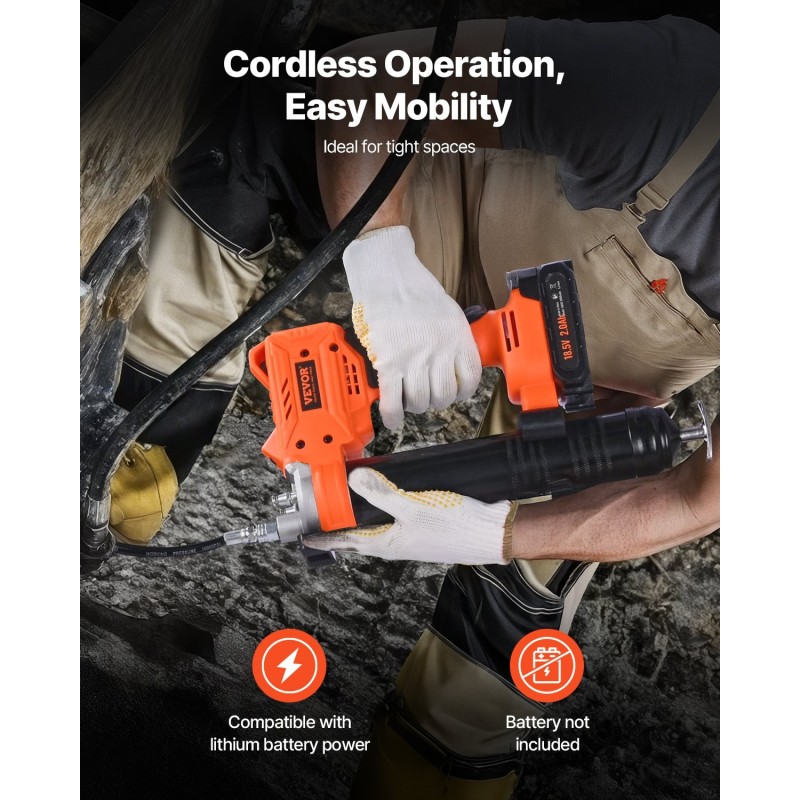 Akkukäyttöinen rasvaprässi 8000 PSI 35,4-tuumainen teräletku yhteensopiva 18V Makita-akkujen kanssa