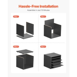 Kirjelaatikko 5-lokeroinen viilutettu lastulevy ja kuitulevy pöydälle harmaa 355x305x330 mm