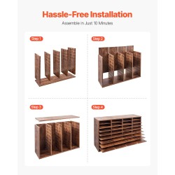 Kirjelaatikosto 36 lokeroa viilutettu lastulevy ja MDF-levy tummanruskea toimistoihin