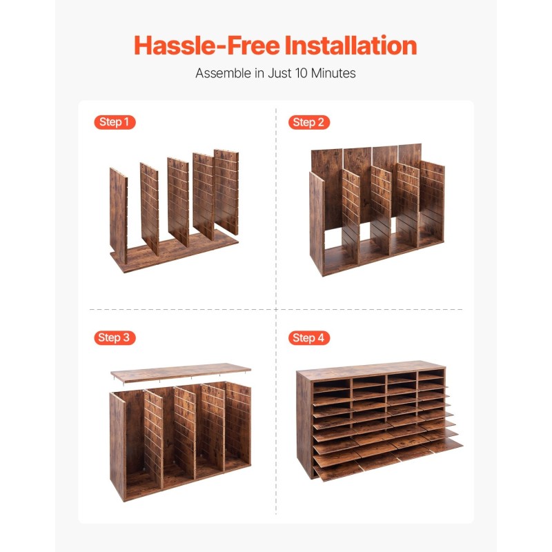 Kirjelaatikosto 36 lokeroa viilutettu lastulevy ja MDF-levy tummanruskea toimistoihin