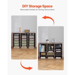 Asiakirjalokerikko 27-lokeroinen viilutettua lastulevyä ja MDF-levyä mustanharmaa toimistoon ja kotiin