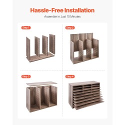 Asiakirjalokerikko 27-lokeroinen viilutettua lastulevyä ja MDF-levyä mustanharmaa toimistoon ja kotiin