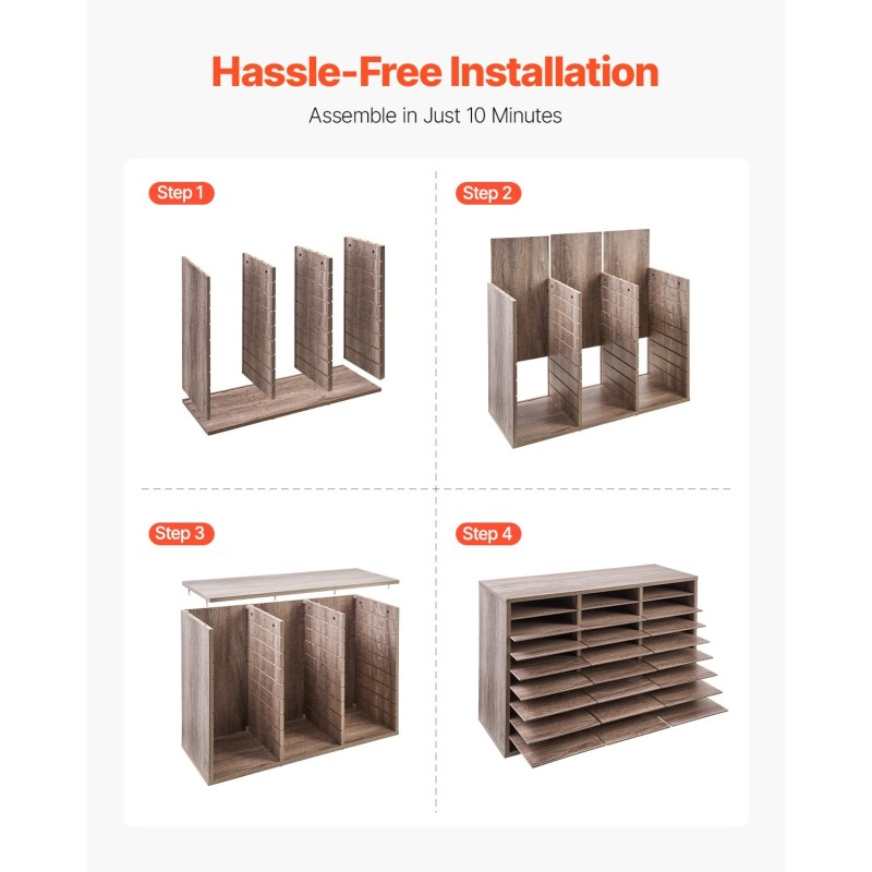 Asiakirjalokerikko 27-lokeroinen viilutettua lastulevyä ja MDF-levyä mustanharmaa toimistoon ja kotiin