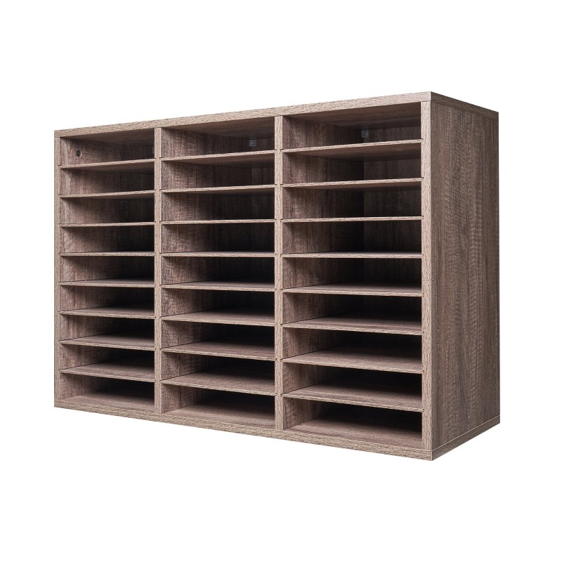 Asiakirjalokerikko 27-lokeroinen viilutettua lastulevyä ja MDF-levyä mustanharmaa toimistoon ja kotiin