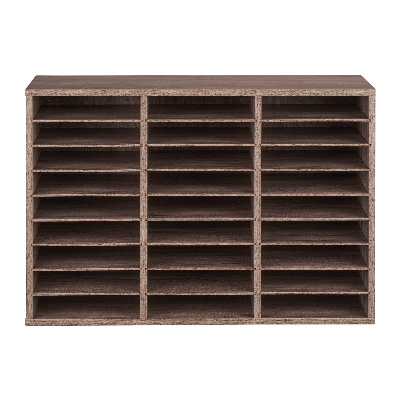 Asiakirjalokerikko 27-lokeroinen viilutettua lastulevyä ja MDF-levyä mustanharmaa toimistoon ja kotiin