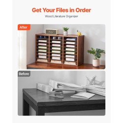 Kirjelaatikosto 24 lokeroa viilutettu lastulevy MDF-levy tummanruskea 800x297x490 mm