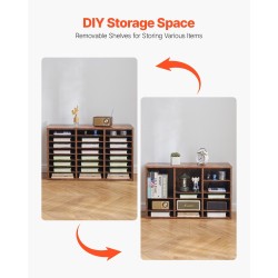 Kirjelaatikosto 24 lokeroa viilutettu lastulevy MDF-levy tummanruskea 800x297x490 mm