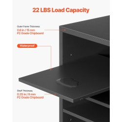 Kirjelaatikosto 24 lokeroa viilutettu lastulevy ja MDF harmaa toimistoihin