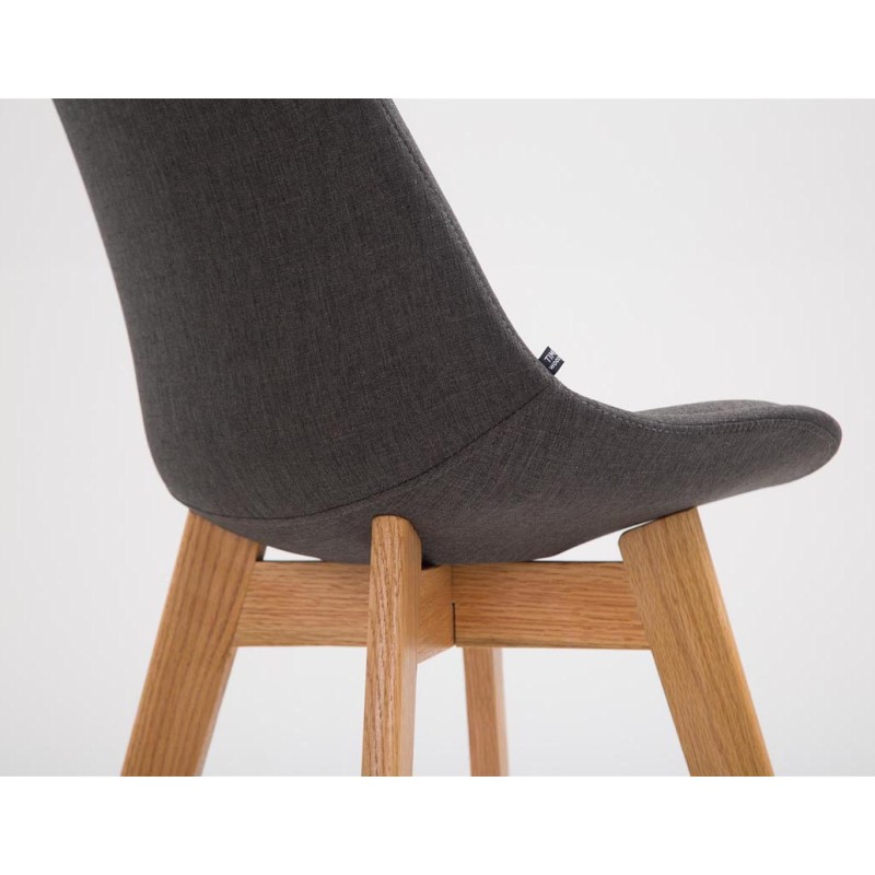 Tyylikäs baarijakkara-pari tammirungolla ja verhoilulla, 2 kpl