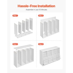 Kirjelokerikko MDF viilutettu lastulevy 36 lokeroa toimistoon 997×305×680 mm valkoinen