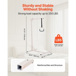 Sängyn itseseisova trapetsitanko jauhemaalattu teräs 250 paunan kantavuus