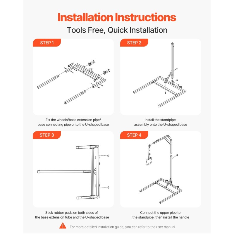 Trapetsitanko teräs vapaa seisova korkeus 1730 mm kantavuus 136 kg korkeussäädettävä kahva