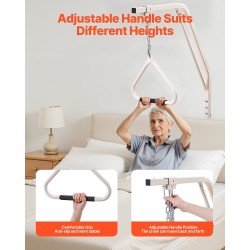 Sängyn yläpuolinen trapetsitanko jauhepinnoitettua terästä säädettävä kahva 113 kg