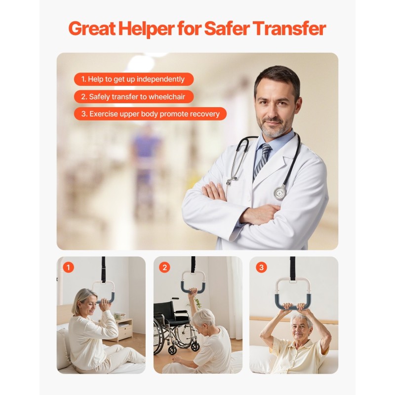 Sängyn kolmiotanko lattiatelineellä korkeussäädettävä Q195-teräs 2 pyörää 159 kg kantavuus