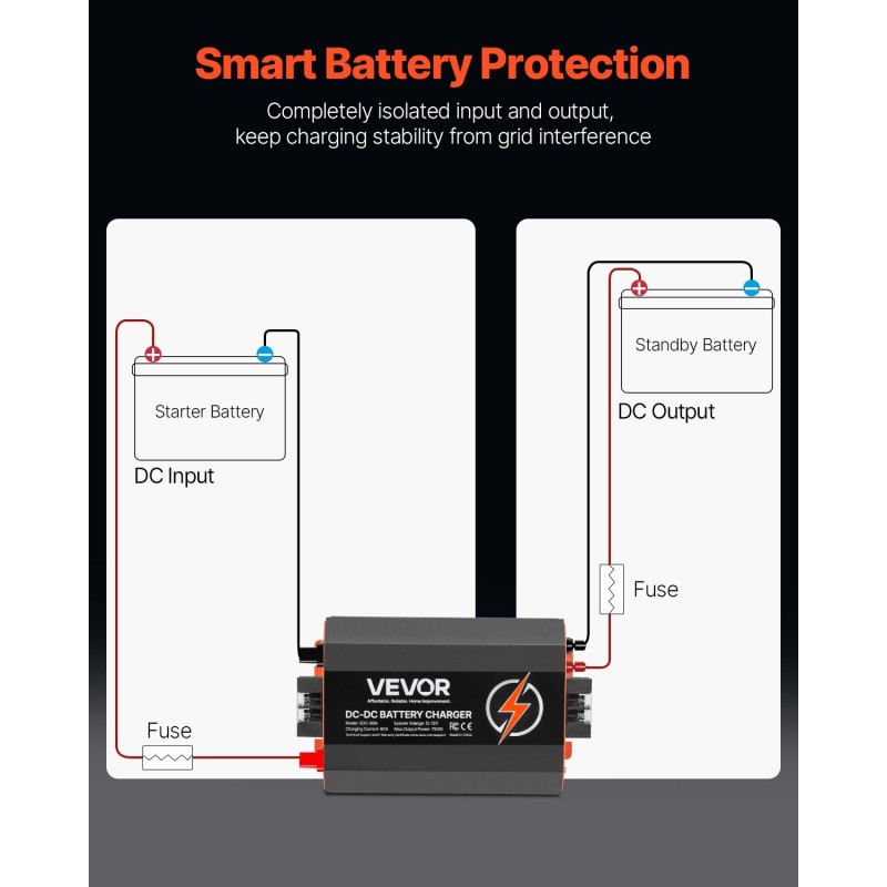 DC-DC-akkulaturi 12V 60A 750W alumiinikuori ajoneuvoihin ja veneisiin
