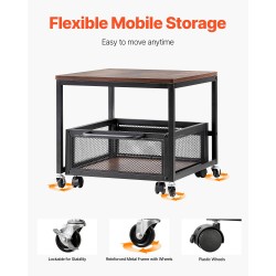 Minijääkaappitaso metallirunko puulevyllä pyörillä liikuteltava säilytyskori