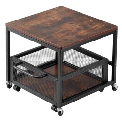 Minijääkaappitaso metallirunko puulevyllä pyörillä liikuteltava säilytyskori