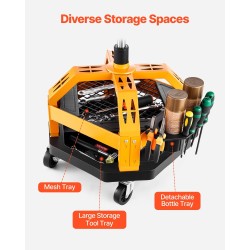 Työpajajakkara teräsrunko pneumaattinen korkeudensäätö 650–810 mm 360-asteinen pehmustettu istuin pyörillä