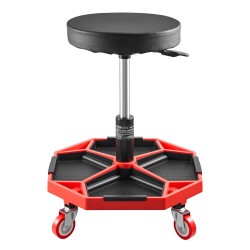 Mekaanikonjakkara säädettävä 420–550 mm teräsrunko pehmustettu istuin rullaavat pyörät kantavuus 300 paunaa