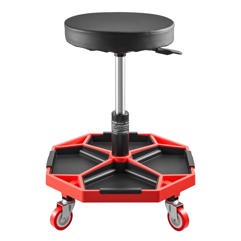 Mekaanikonjakkara säädettävä 420–550 mm teräsrunko pehmustettu istuin rullaavat pyörät kantavuus 300 paunaa