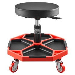 Mekaanikonjakkara säädettävä 420–550 mm teräsrunko pehmustettu istuin rullaavat pyörät kantavuus 300 paunaa