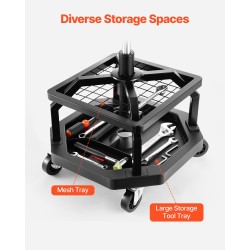 Työpajajakkara teräsrunko paineilmasäädettävällä 360-asteisella pehmustetulla istuimella pyörillä kantavuus 136 kg